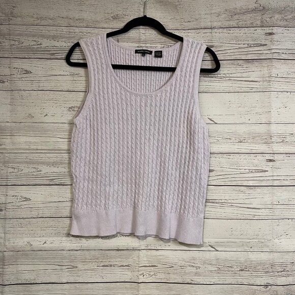 JEANNE PIERRE Tops - Jeanne Pierre Crop‎ Cable Knit Sweater Vest, Size XL